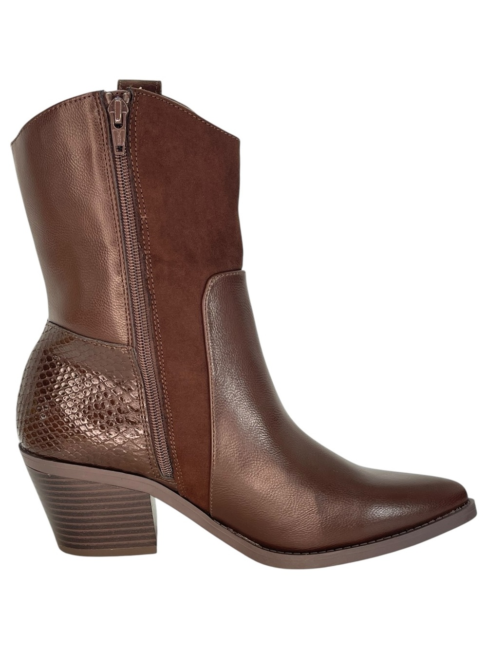 Sun + Stone Biancaa Brown Faux Leather Womens Ankle Boots Size 8.5M - Picture 5 of 12